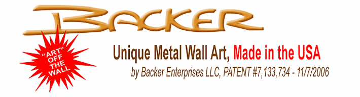 Backer, Art Off the Wall, Unique Metal Wall Art, Made in the USA