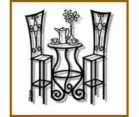 Bistro table metal wall art