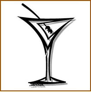 Martini  Straight Metal Wall Art